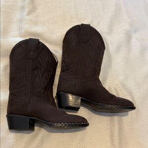 Old West Brown Leather Cowboy Boots – Toddler Size 11